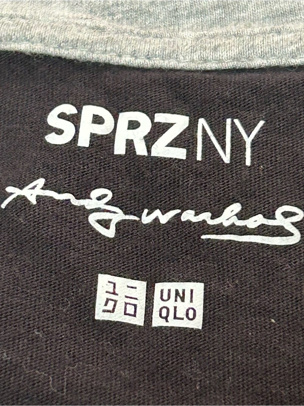 Uniqlo Men’s Short Sleeve Graphic Tee Grey & Black SPRZ NY Andy Warhol Chest 23” - Picture 4 of 9